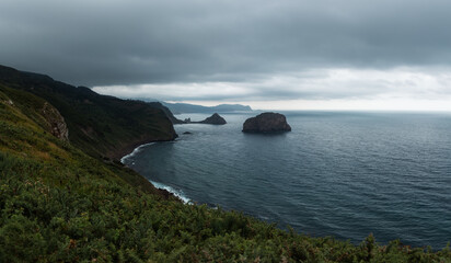 clouds over the ocean, San Juan de Gaztelugatxe