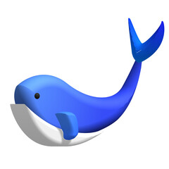 blue whale cartoon isolated