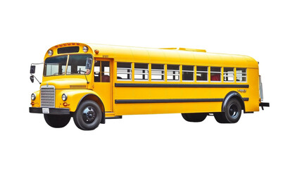 Obraz na płótnie Canvas Yellow school bus isolated, Generative AI