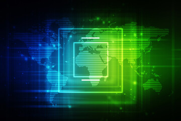 2d illustration world map abstract background