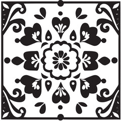 flower design black and white
