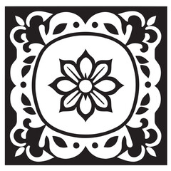 flower design black and white
