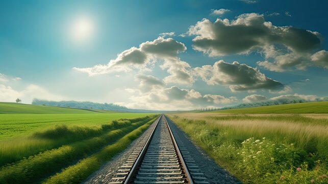 Railroad tracks, generative ai