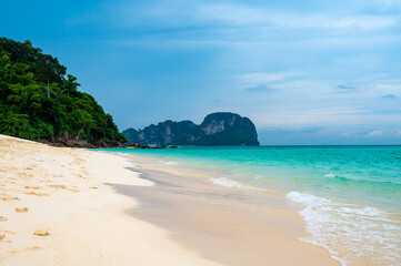 View of Bamboo island, Ko Phi Phi, Thailand. Tropical island, concept of summer vacation in paradise.