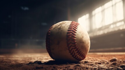 Fototapeta na wymiar Baseball Ball, Generative AI, Illustration