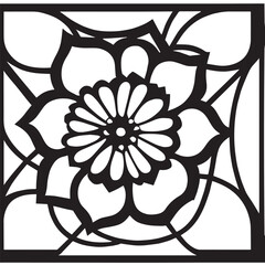 flower design black and white
