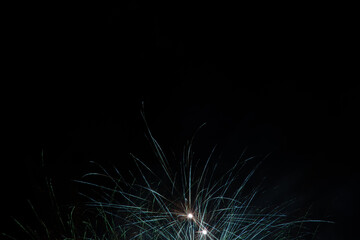 Firework in the dark at night