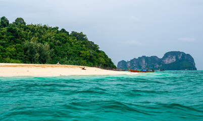 View of Bamboo island, Ko Phi Phi, Thailand. Tropical island, concept of summer vacation in paradise.