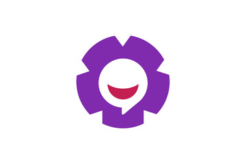 Smile Chat Logo Design Vector 