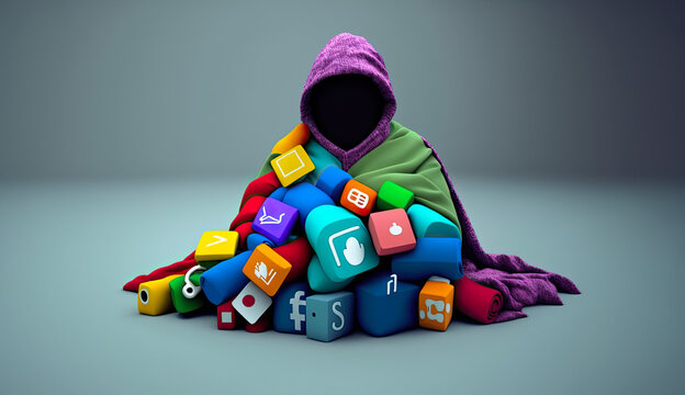 Prisoner of Connectivity: The Snare of Social Networks. Connected but Isolated: The Impact of Social Media on Our Freedom. AI generated image