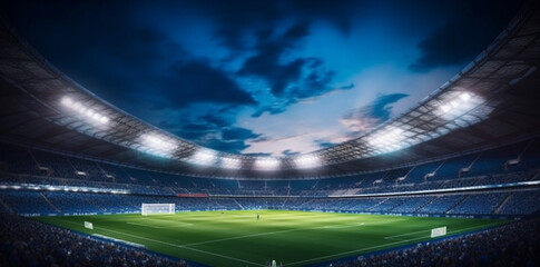 Fototapeta na wymiar goal soccer sport light stadium world game green arena football. Generative AI.