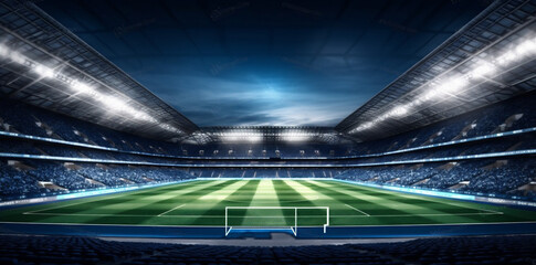 soccer green sport arena game stadium world goal football light. Generative AI.