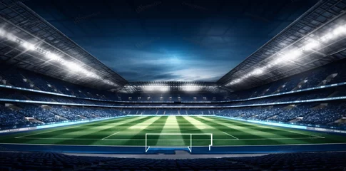 Fototapete Brasilien soccer green sport arena game stadium world goal football light. Generative AI.