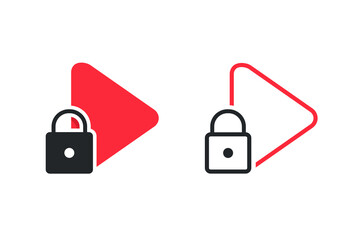 Video lock iocn. Illustration vector