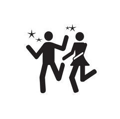 party dance  vector icon black illustration 