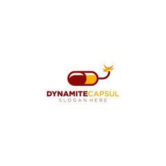 Fototapeta premium dynamite and capsule logo design