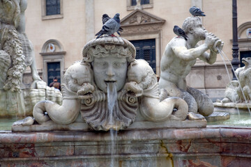 Fototapeta na wymiar Fontana del Moro - Piazza Navona - Rome - Italy