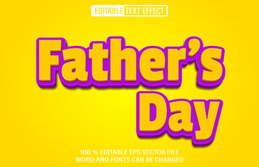 Father's Day editable text effect 3d style template	