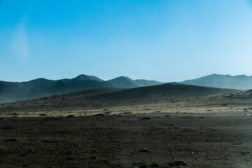 Nature Landscape Highway road in Central Mongolia, the road trip from Ulaanbaatar to Kharkhorin city