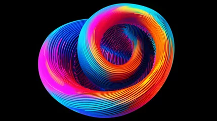 Fototapete Fraktale Wellen Digital color vortex sculpture abstract graphic poster web page PPT background