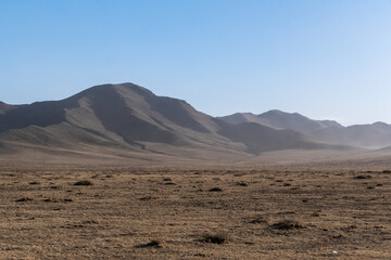 Nature Landscape Highway road in Central Mongolia, the road trip from Ulaanbaatar to Kharkhorin city
