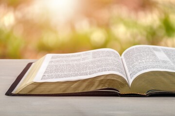 Old Bible religious book on desk