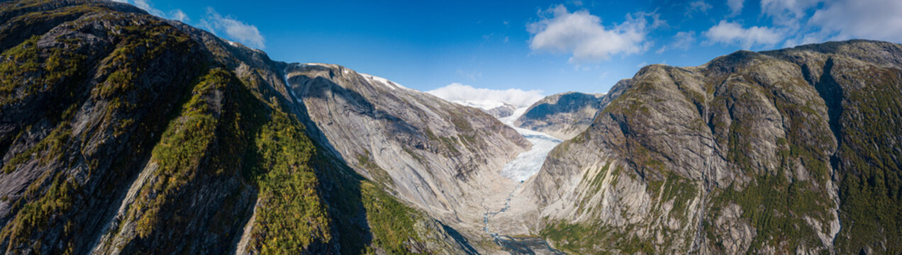 Nigardsbreen glacier aerial view  of Jostedalsbreen glacier, Jostedalen valley  aerial view