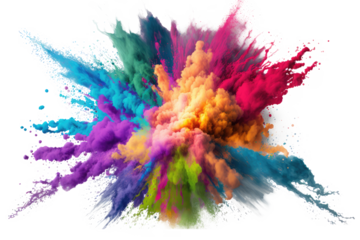 explosion powder isolated on white