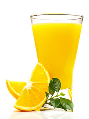 Glass with Orange Juice and Fruit - Transparent PNG Background