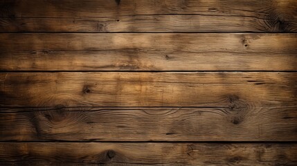 Obraz na płótnie Canvas Old brown rustic dark grunge wooden timber wall or floor or table texture - oak wood background banner, with vignette Generative AI