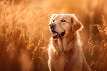 Captivating Image of a Golden Retriever Glistening in the Sun