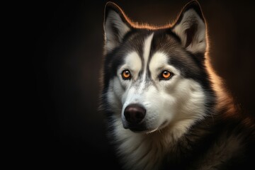 Obraz premium Majestic Brown Eyed Husky Dog