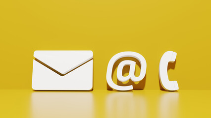 Contact Details in Gold and Yellow: Illustration with Icons and Text