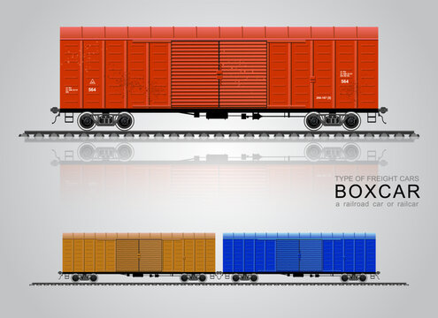 Freight railroad car. The type of freight car boxcar