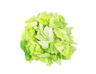 Heap of sliced green lettuce isolated on transparent background. PNG