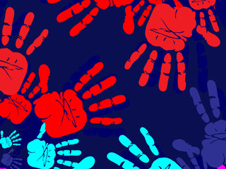 vector background. colorful hands, perfect for banners, banners, cards, wallpapers, etc.