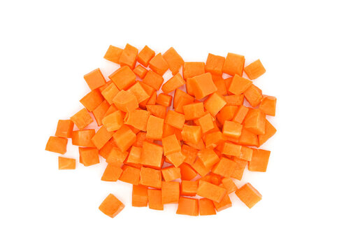 Chopped carrot isolated on transparent background. PNG