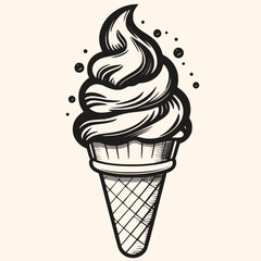 ice cream cone  vector for logo or icon,clip art, drawing Elegant modern style Illustration