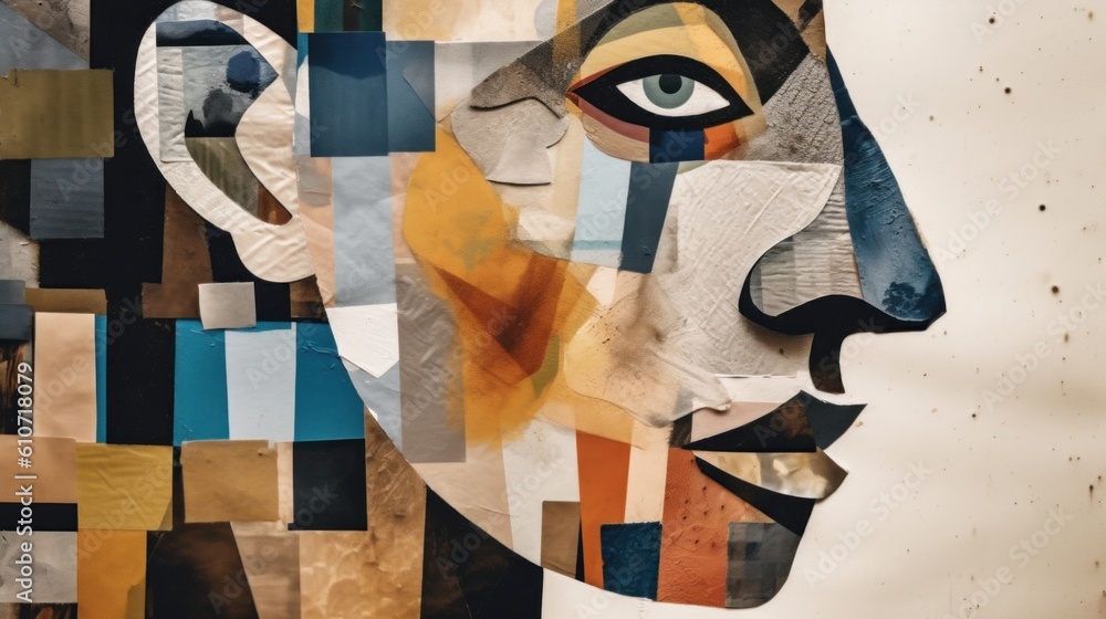 Poster a close up of a face of a person. generative ai image.