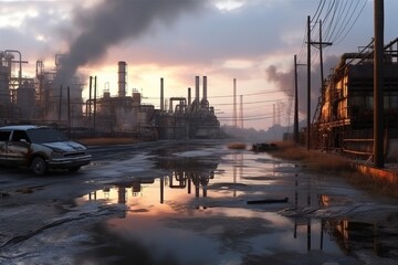 Industrial pollution concept