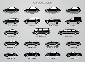 Car body styles. 