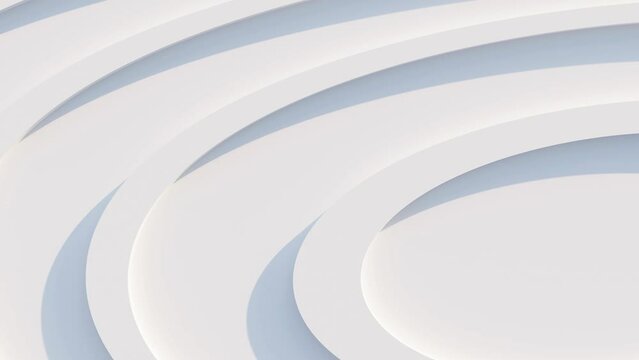 Abstract geometric modern white color background. Futuristic technology design. Abstract parametric interior. Blank opened 3D illustration mock-up. White circular building pale geometric pattern.