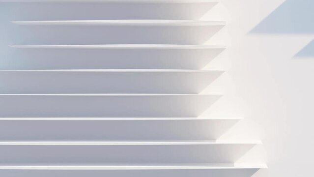 Abstract geometric modern white color background. Futuristic technology design. Abstract parametric interior. Blank opened 3D illustration mock-up. White circular building pale geometric pattern.
