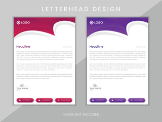 Modern business and corporate letterhead template design.