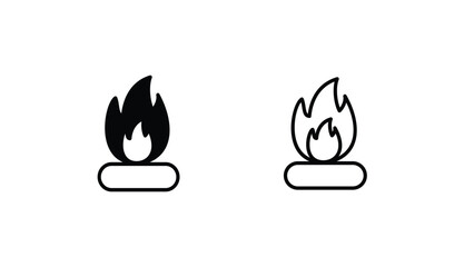 Bonefire icon design with white background stock illustration