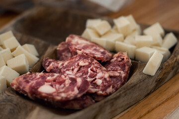 Authentic Argentine Delights: Salame Colonia and Cubed Cheese from Córdoba