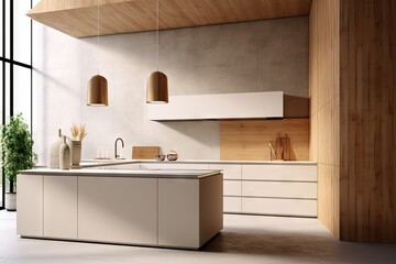 modern kitchens 3d kitchen design Generative AI