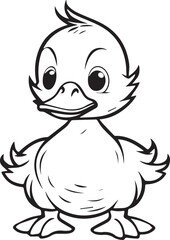 Obraz premium Duck, colouring book for kids, vector illustration