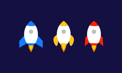 flat design rocket icon
