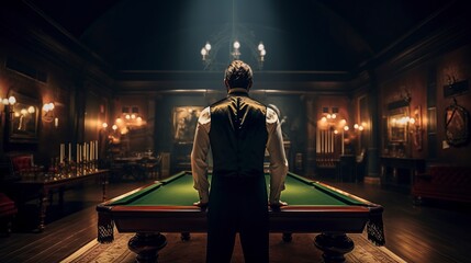 Billard Player, Generative AI, Illustration